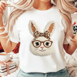 T-shirt Lunettes de lapin de Pâques Sassy et nœud papillon