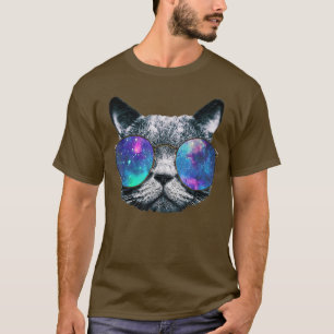 T-shirt Lunettes de l'espace de chat Astronaut Mème de cha