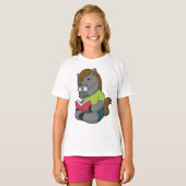 T-shirt Lunettes de livre Nerd de cheval (Devant entier)