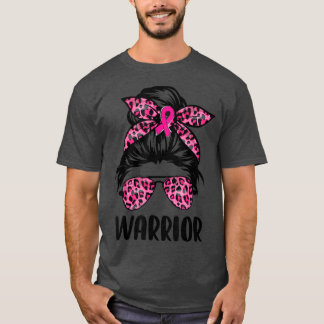 T-shirt Lunettes de pain Messy porter guerrier rose Cancer