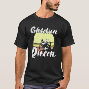 T-shirt Lunettes de poulet rétro crépuscule Reine de poule