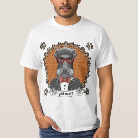 T-shirt Lunettes de Schnauzer âgé (Devant)