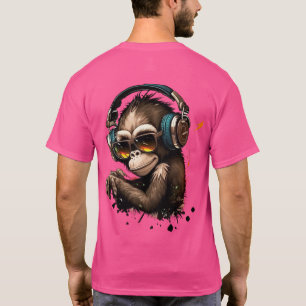 T-shirt lunettes de singe et écouteurs