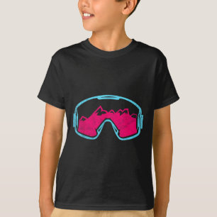 T-shirt Lunettes de ski rétro vintage planche à neige 80s