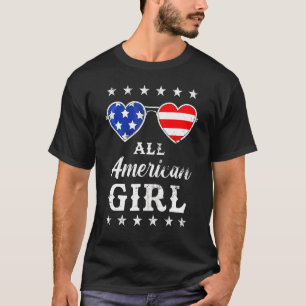 T-shirt Lunettes de soleil 4 juillet Patriotique All Ameri