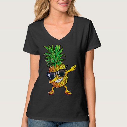 T-shirt Lunettes de soleil à ananas Dabbing Aloha Plages H (Devant)