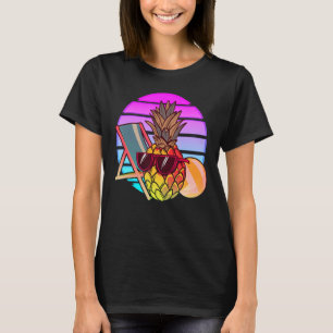 T-shirt Lunettes de soleil à ananas tropicales 80s Art Vap