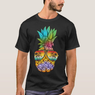 T-shirt Lunettes de soleil à ananas tropicales Plage d'été