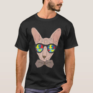 T-shirt Lunettes de soleil à visage de chat Puzzle Hommes