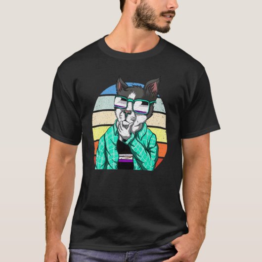 T-shirt Lunettes de soleil Ace Pride Drapeau d'asexualité (Devant)