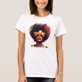 T-shirt Lunettes de soleil Afro Chic (Devant)