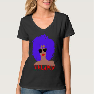 T-shirt Lunettes de soleil Afro Diva Red Lips Black Girl M