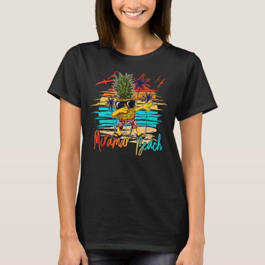 T-shirt Lunettes de soleil ananas Dabbing Miramar Beach Fl (Devant)