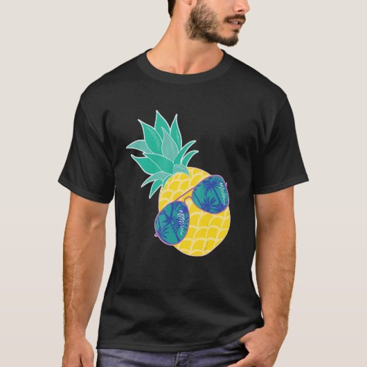 T-shirt Lunettes de soleil ananas Plages d'Aloha Hipster H (Devant)