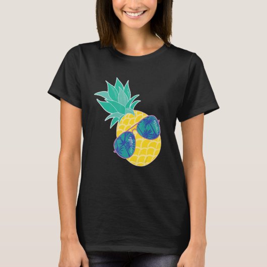 T-shirt Lunettes de soleil ananas Plages d'Aloha Hipster H (Devant)