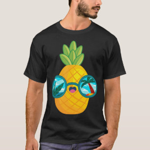 T-shirt Lunettes de soleil ananas Plages d'Aloha Hipster H