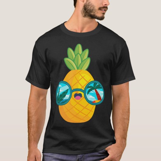 T-shirt Lunettes de soleil ananas Plages d'Aloha Hipster H (Devant)