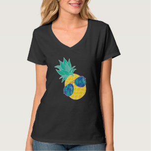 T-shirt Lunettes de soleil ananas Plages d'Aloha Hipster H