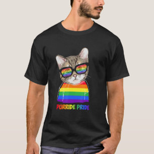 T-shirt Lunettes de soleil arc-en-ciel Gay Pride Chat Lgbt