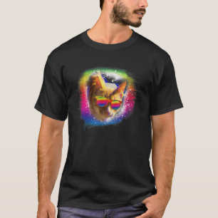 T-shirt Lunettes de soleil arc-en-ciel LGBT Fierté Gay Cha