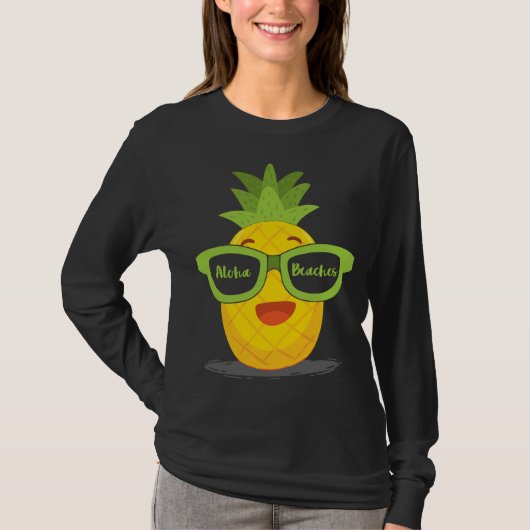 T-shirt Lunettes de soleil au fruit d'ananas sur les plage (Devant)