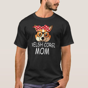 T-shirt Lunettes de soleil Bandana Maman Chien Corgi Gallo