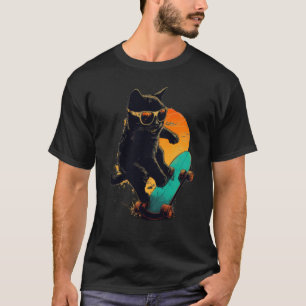 T-shirt Lunettes de soleil Black Cat Skateboarding Laughin