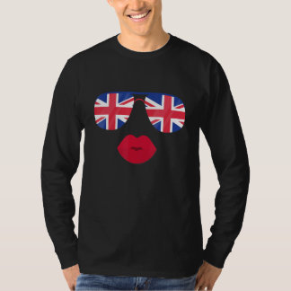 T-shirt Lunettes de soleil britanniques Lèvres Union Jack
