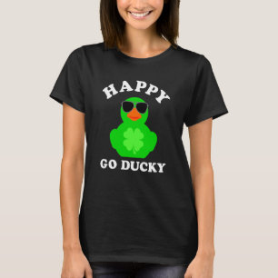 T-shirt Lunettes de soleil Canard en caoutchouc vert Happy