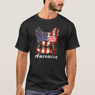 T-shirt Lunettes de soleil Chat 4 juillet Patriotique Amer