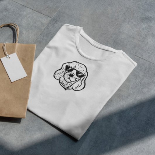 T-shirt Lunettes de soleil Chien Cool