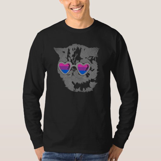 T-shirt Lunettes de soleil Cool Bisexual Chat Bi Pride Lgb (Devant)