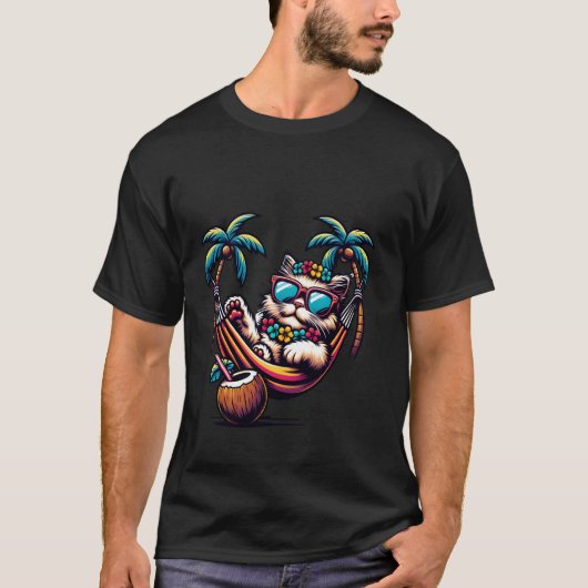 T-shirt Lunettes de soleil Cool Cat Hamac (Devant)