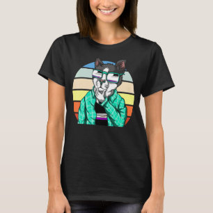 T-shirt Lunettes de soleil cool Égalité de chats Drapeau A