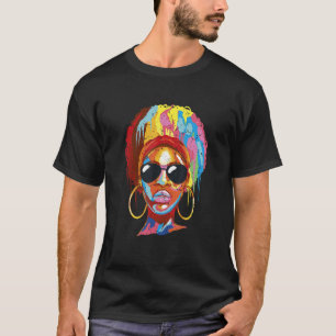 T-shirt Lunettes de soleil cool Femme noire Africaine Amér