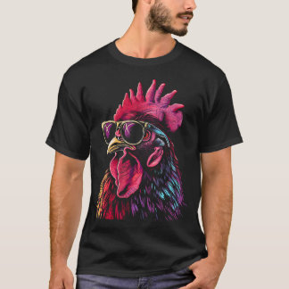 T-shirt Lunettes de soleil Coq Poulet Drôle Agriculteur de