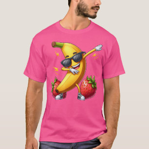 T-shirt Lunettes de soleil Dabbing Banane Fraise Drôle Dab