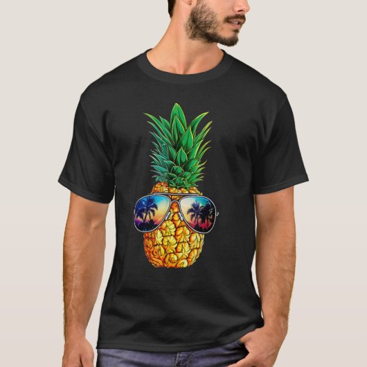T-shirt Lunettes de soleil d'ananas Aloha Plages Hawaii W (Devant)