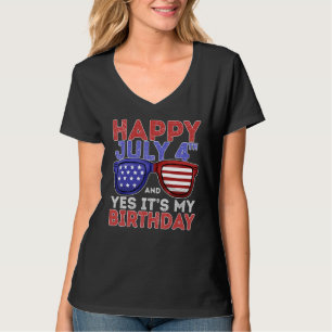 T-shirt Lunettes de soleil d'anniversaire du 4 juillet Née