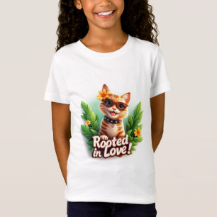 T-Shirt Lunettes de soleil de chat tigré Badge Enraciné Da