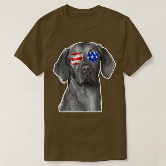 T-shirt Lunettes de soleil de chien Weimaraner (Design devant)