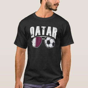 T-shirt Lunettes de soleil de football à drapeau de Qatar