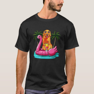 T-shirt Lunettes de soleil de Golden Retriever sur un flam