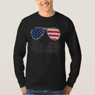T-shirt Lunettes de soleil de l'aviateur américain reflet 
