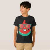 T-shirt Lunettes de soleil de melon pastèque tropicale pou (Devant entier)