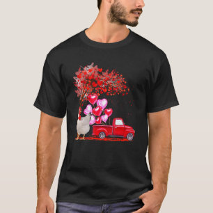 T-shirt Lunettes de soleil de poulet Coeurs Arbre ramassag
