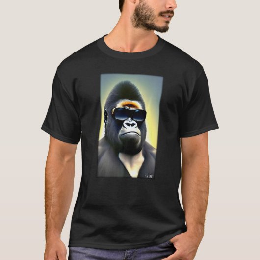 T-shirt Lunettes de soleil de singe de Gorilla Faune Anima (Devant)