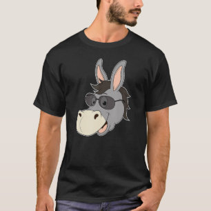 T-shirt Lunettes de soleil de tête d'âne Mule Coeur Zoo an
