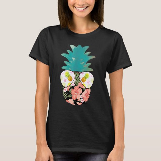T-shirt Lunettes de soleil d'été Ananas Plages d'Aloha Haw (Devant)