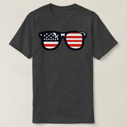 T-shirt Lunettes de soleil du drapeau américain (Design devant)